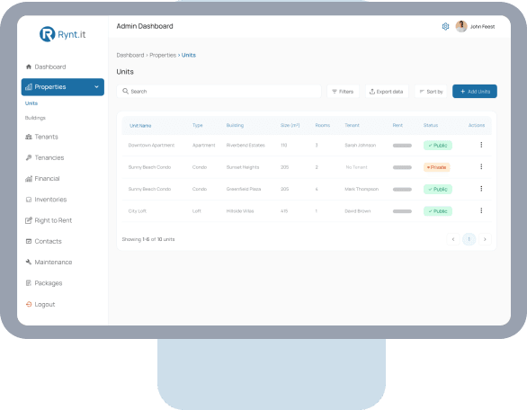 Property management dashboard illustration