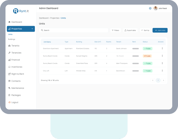 Property management dashboard illustration